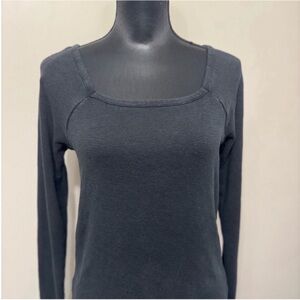 Madewell Women’s Black Square Neck Long Sleeve Top M